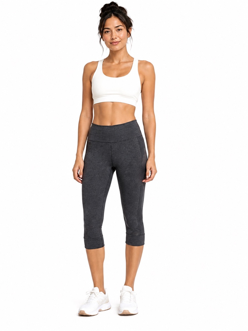 lululemon In The Flow Crop II Size 6 Charcoal Grey Capri Leggings
